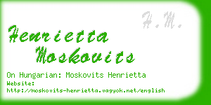 henrietta moskovits business card